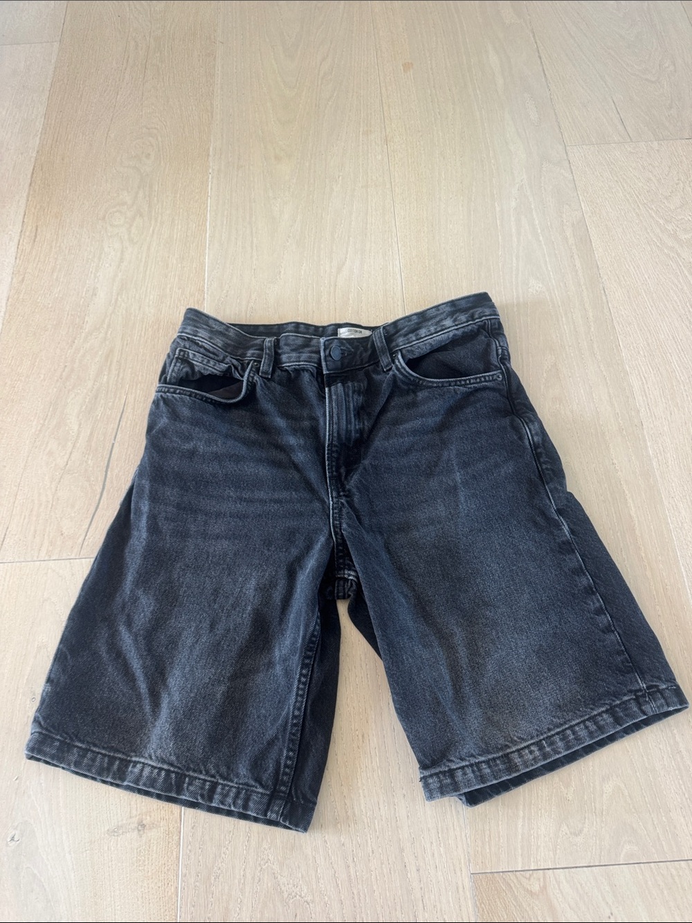 Cotton On Black Washed Baggy Denim Shorts